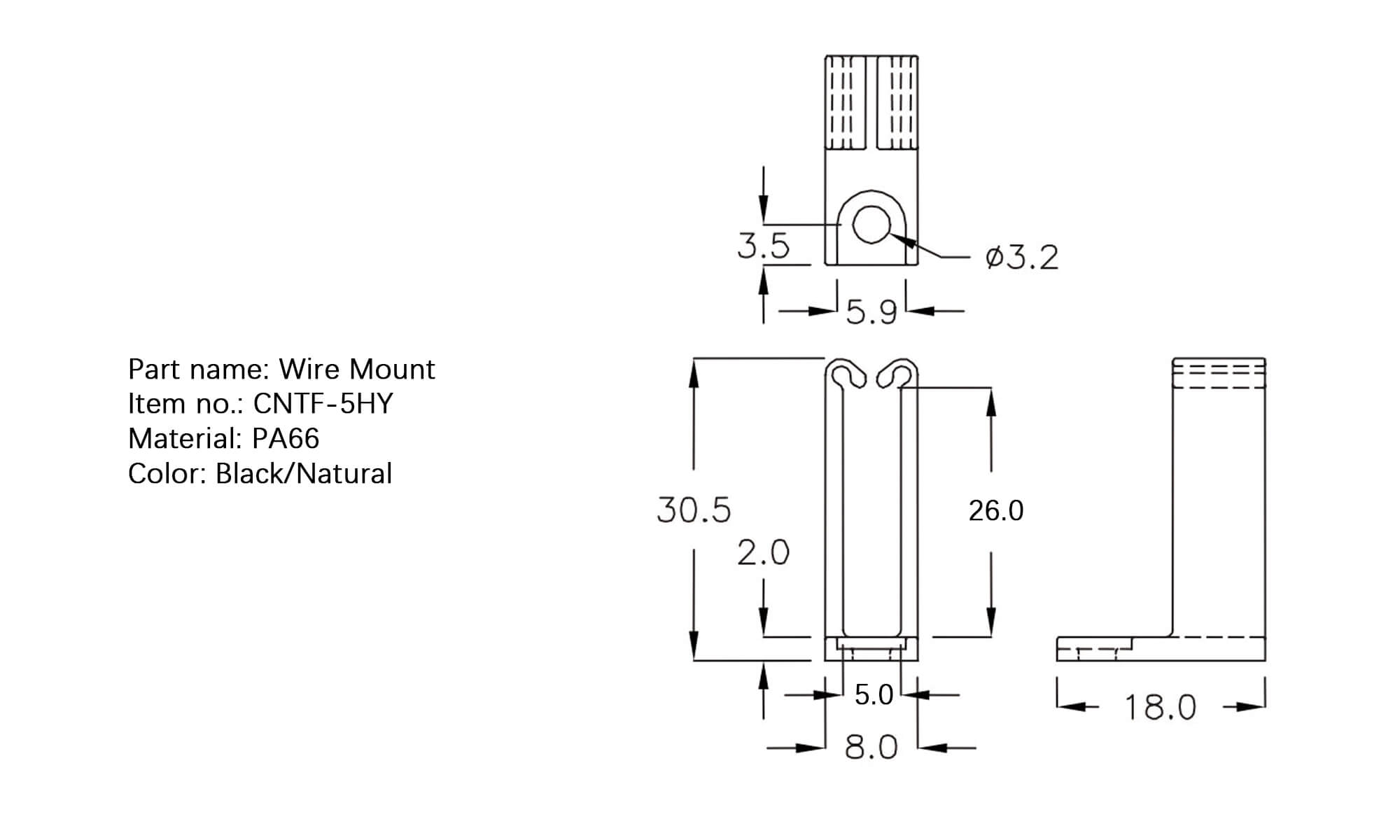 Plastic Wire Mount CNTF-5HY